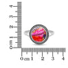 Circle Statement Pink Oyster Turquoise Ring in 925 Sterling Silver