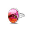 Pink Oyster Turquoise Statement Ring in 925 Sterling Silver