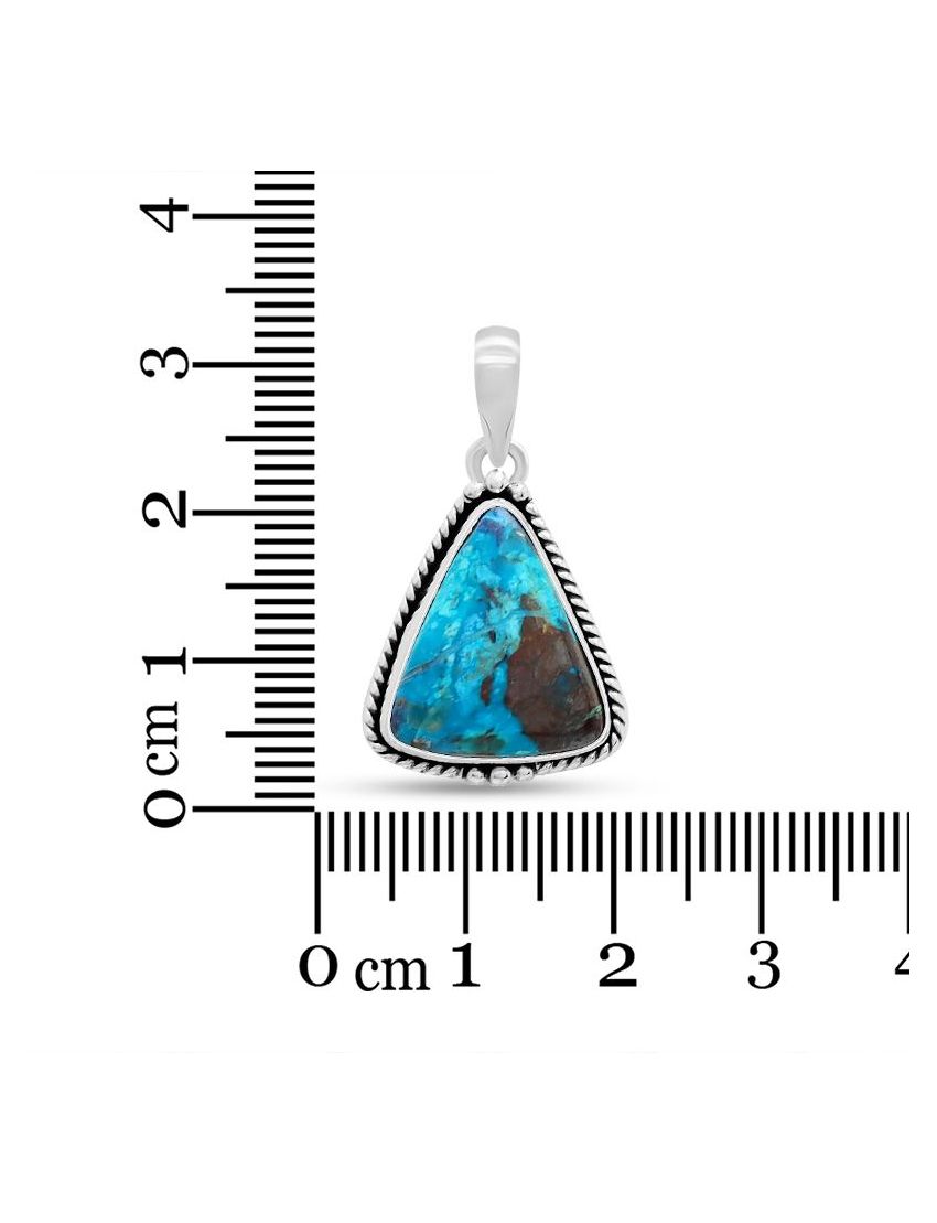 Triangle Shattuckite Pendant 925 Sterling Silver