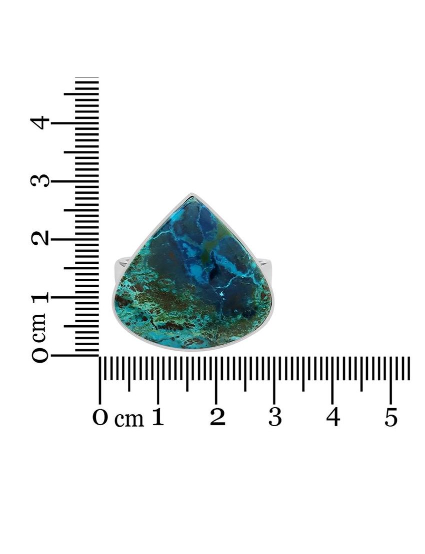 Shattuckite Ring 925 Sterling Silver Ocean Scene