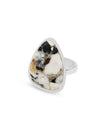 White Buffalo Freeform Shaped Sterling Silver Ring